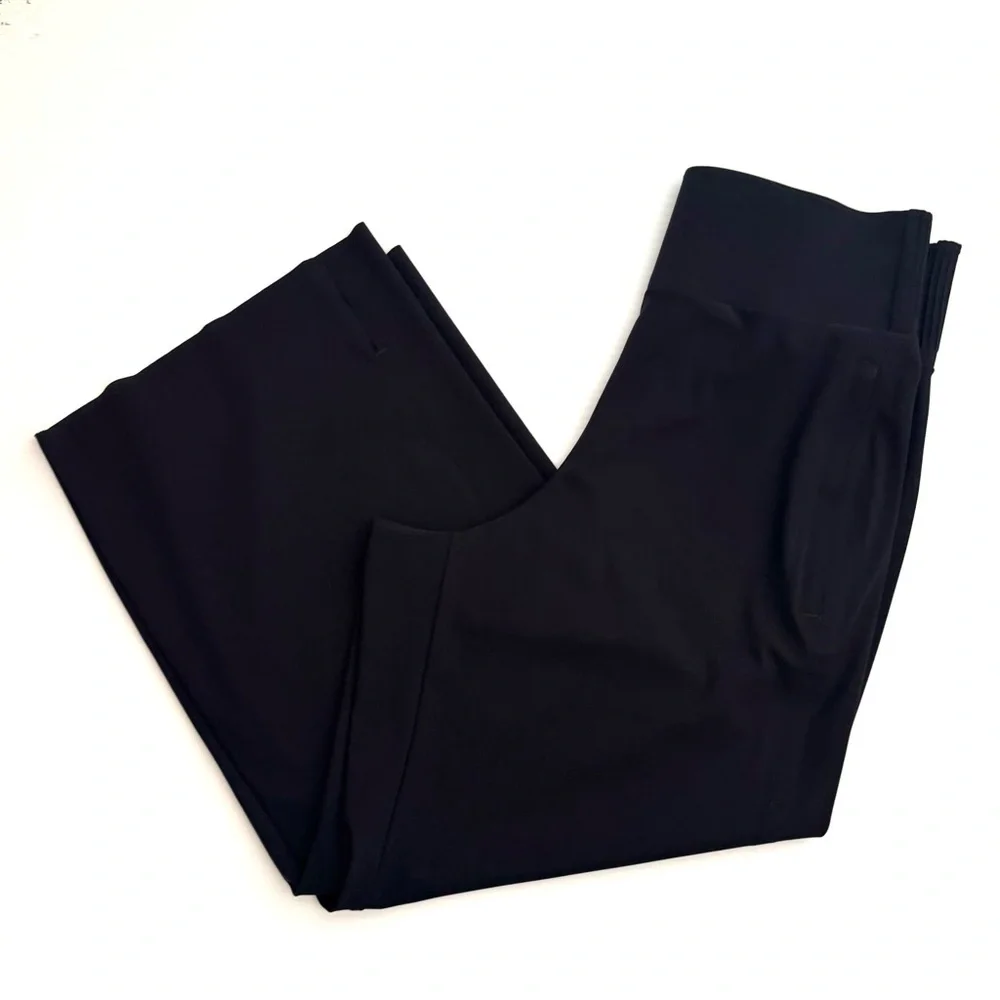 Athleta Cosmic Crop High Rise Wide Leg Ankle Pants XS Black
